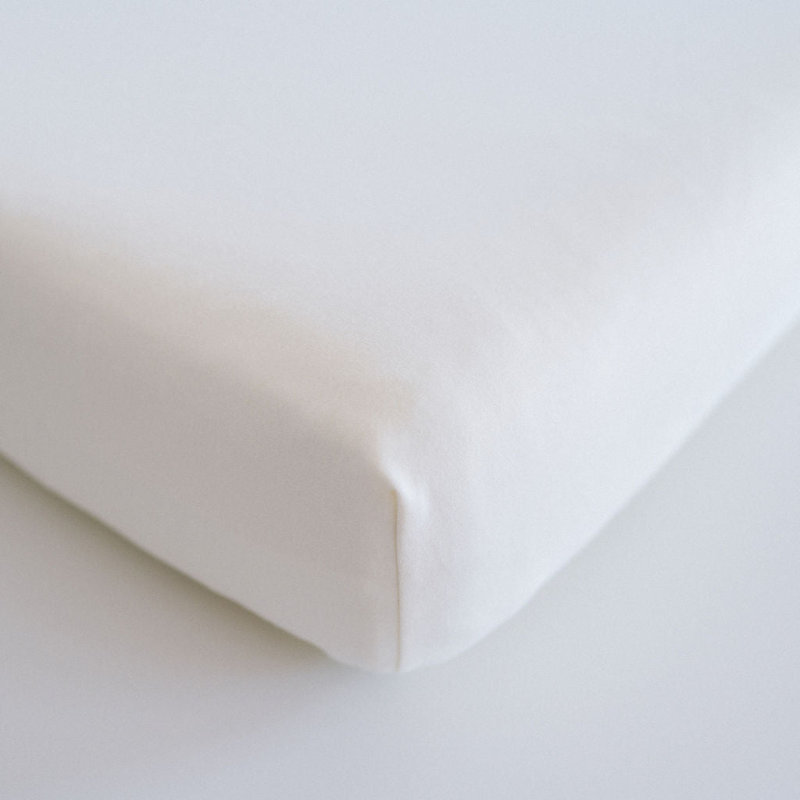Waterproof Cotton Crib Sheet, Pearl