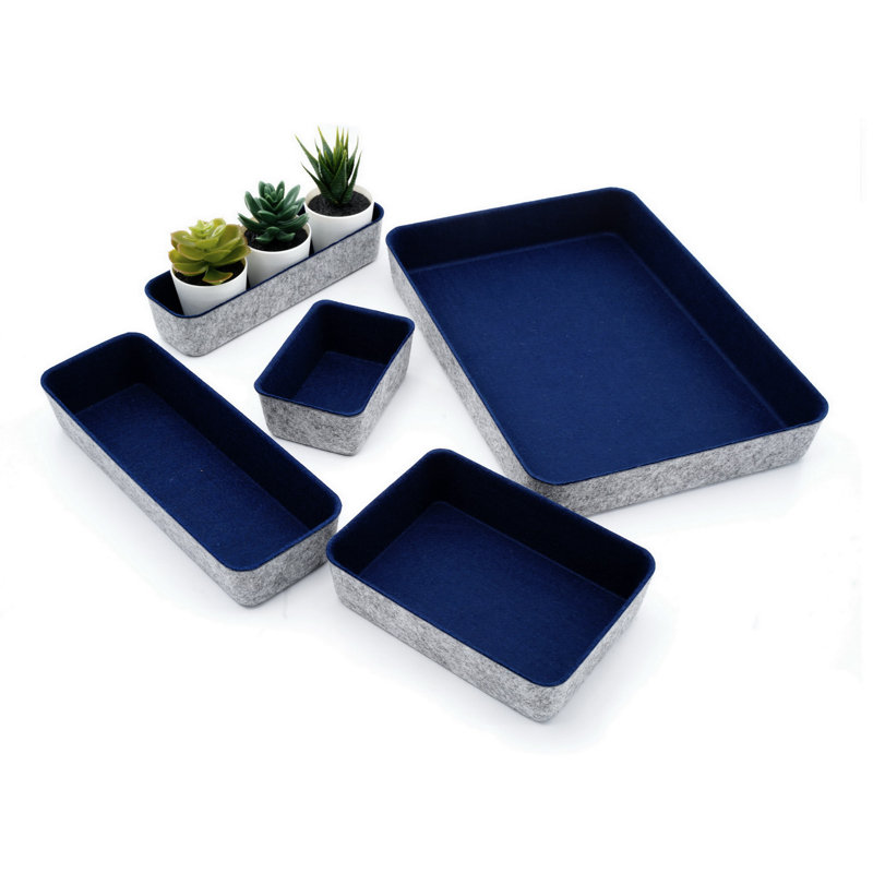 2.2'' H x 13.6'' W x 9.6'' D Office Drawer Organizer, Navy