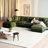 Chenillaire U-Shaped Chenille Sectional Sofa with Double Ottomans - Modular 4-Seater Comfort Couch, Reversible Deep Seat Design with Premium Fabric & Flexible Living Room Configuration-1684322987