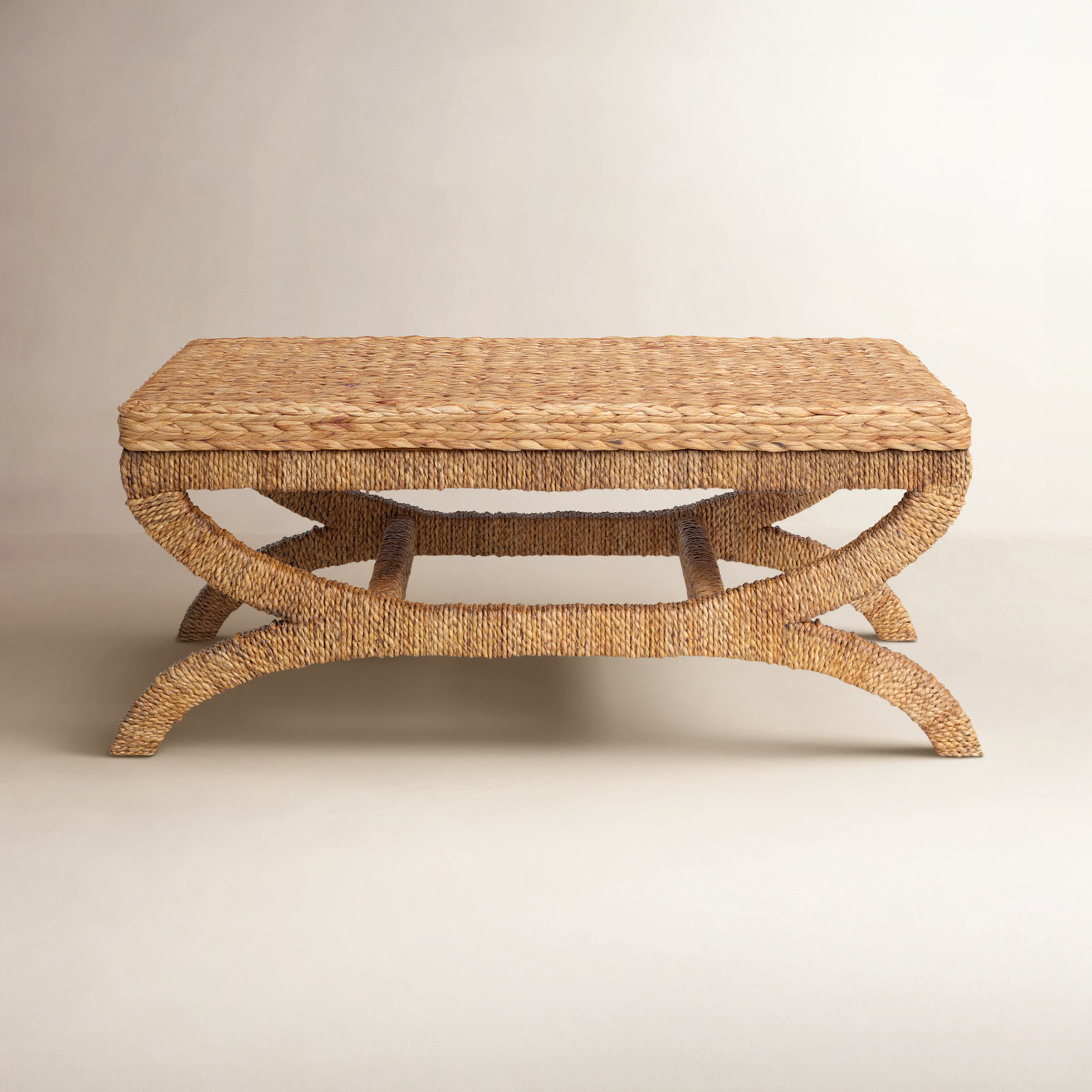 Hugo 44" Woven Seagrass Coffee Table
