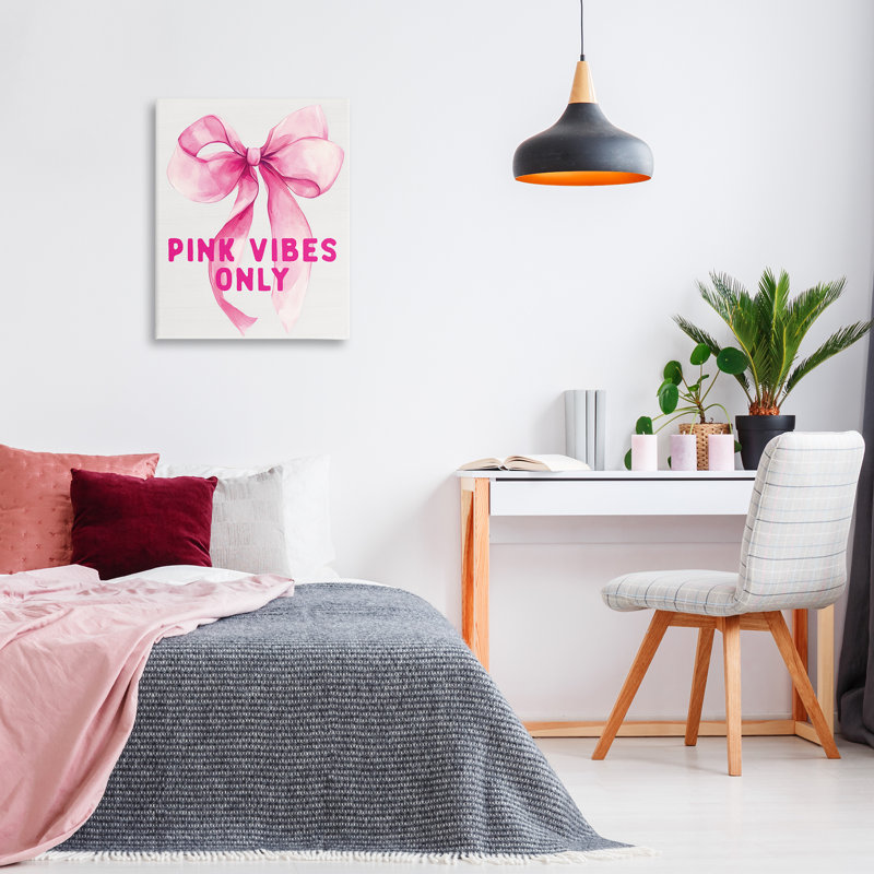 Girly Pink Vibes Only, conception de lettres et de lignes, H 30 po x l 24 po