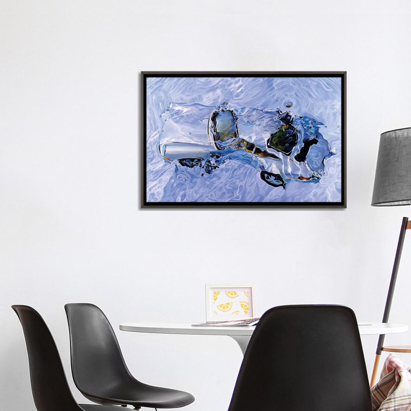 «Chlorine V» par Marcello Petisci, reproduction sur toile, Pas de tapis, H 26 po x l 40 po x 1,5 po, Toile avec cadre gris