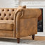 Ensemble de canapé Chesterfield à trois places et deux places avec revêtement en tissu High-Tech, accoudoirs roulés, design moderne Mid-Century et structure en bois durable pour le salon ou le bureau.