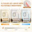 Meuble-lavabo cannelé avec miroir et lumières, petite coiffeuse avec prise de courant, 3 tiroirs et 4 tablettes de rangement, naturel-129943542