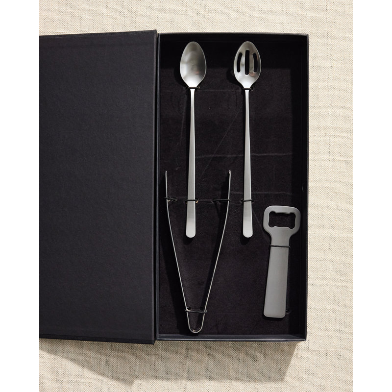 Ensemble d'outils de bar en acier inoxydable, Nickel brossé