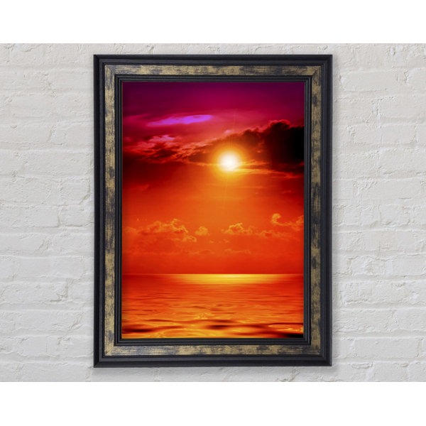Bright Star Orange Sun Blaze Skies - Single Picture Frame Print ...