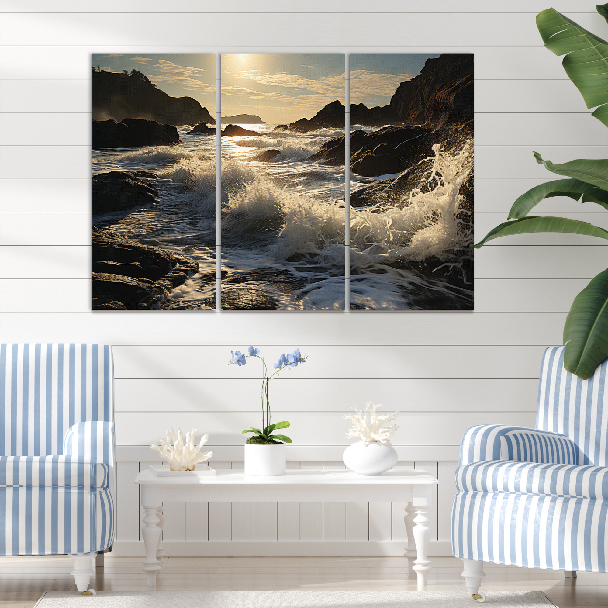 Highland Dunes Beach Photo Tranquil Tide IV On Canvas 3 Pieces Print ...