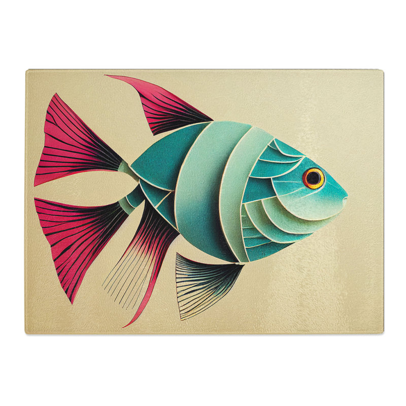 Breathtaking Fish  Glass Chopping Board