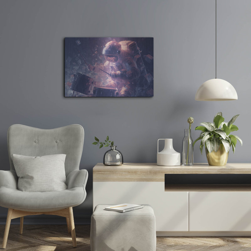 'Galactic Percussionist' by Ann Klee Metal Wall Art, 24" x 16", 16" H x 24" W