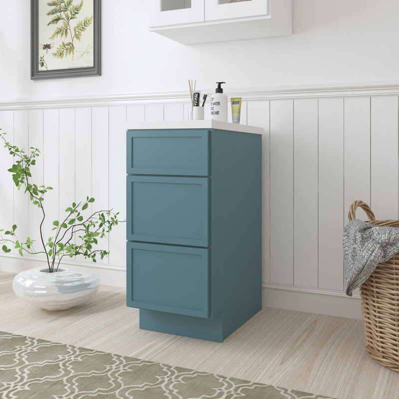 Base de meuble-lavabo simple 15 po seulement, Bleu sarcelle