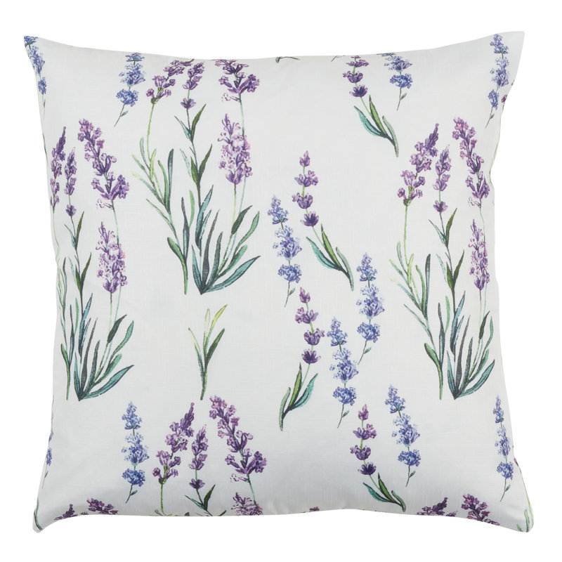 Lavender Design Light Background Throw Pillow with Down Filling