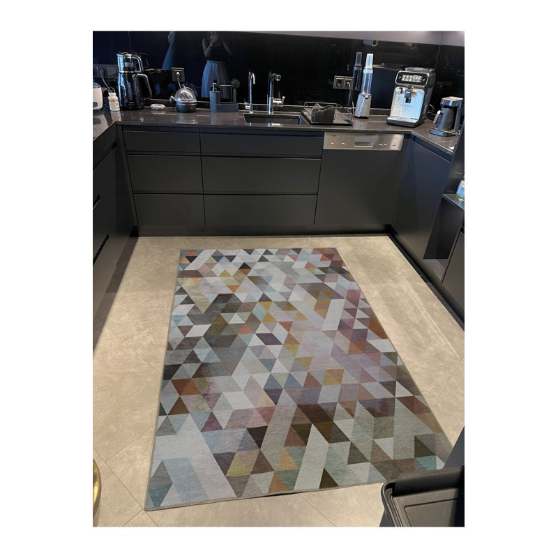 Multi Color Geometric Triangle Shape Pattern Creative Modern Decorative Machine Washable Area Rug, Rectangle 2'4" x 3'11"