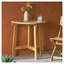 Outdoor Half-Round Folding Acacia Wood Bistro Table, Natural-1952826249
