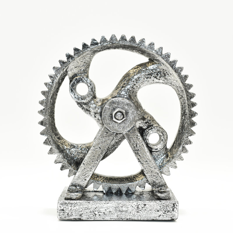 Sculpture Adam & Friends Home Decor Calera Gear | 1 pièce, Étain antique