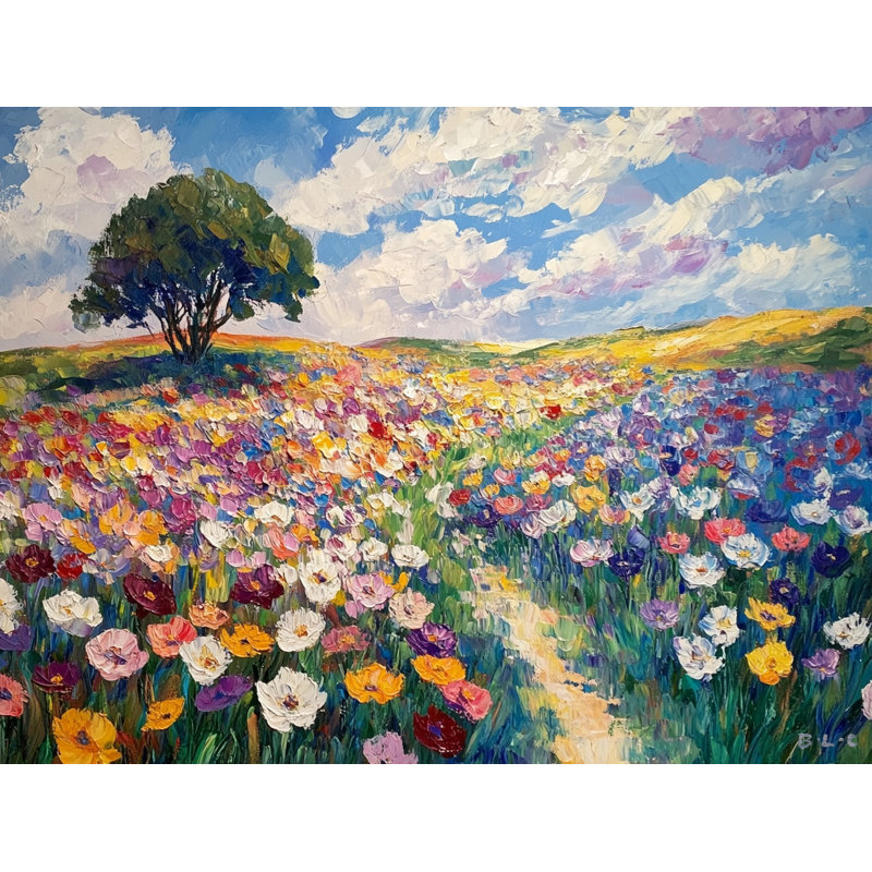 Art sur toile «Garden Bliss in Radiant Bloom», H 24 po x l 36 po