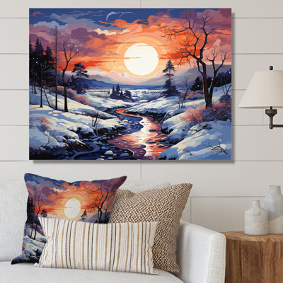 «Beautiful Country Charm In Winter V», reproduction sur toile