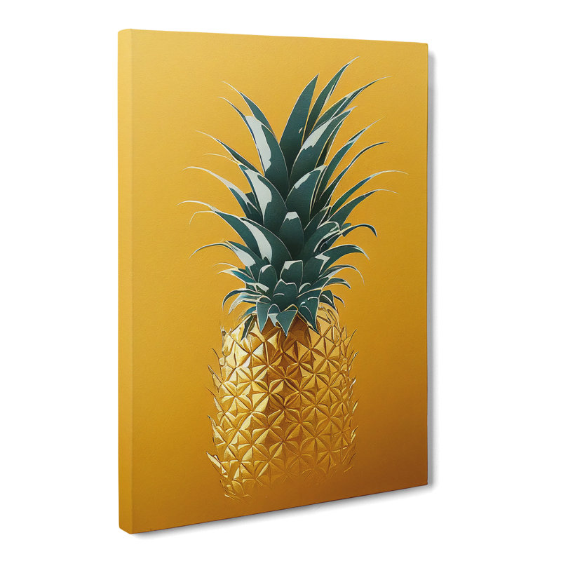 Gaspah Pineapple Gold - Wrapped Canvas, 50cm H x 35cm W x 3cm D