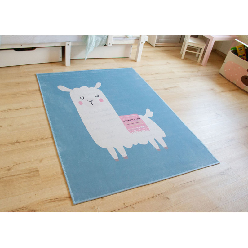 Glen Flatweave Light Blue Rug, Rectangle 100 x 160cm