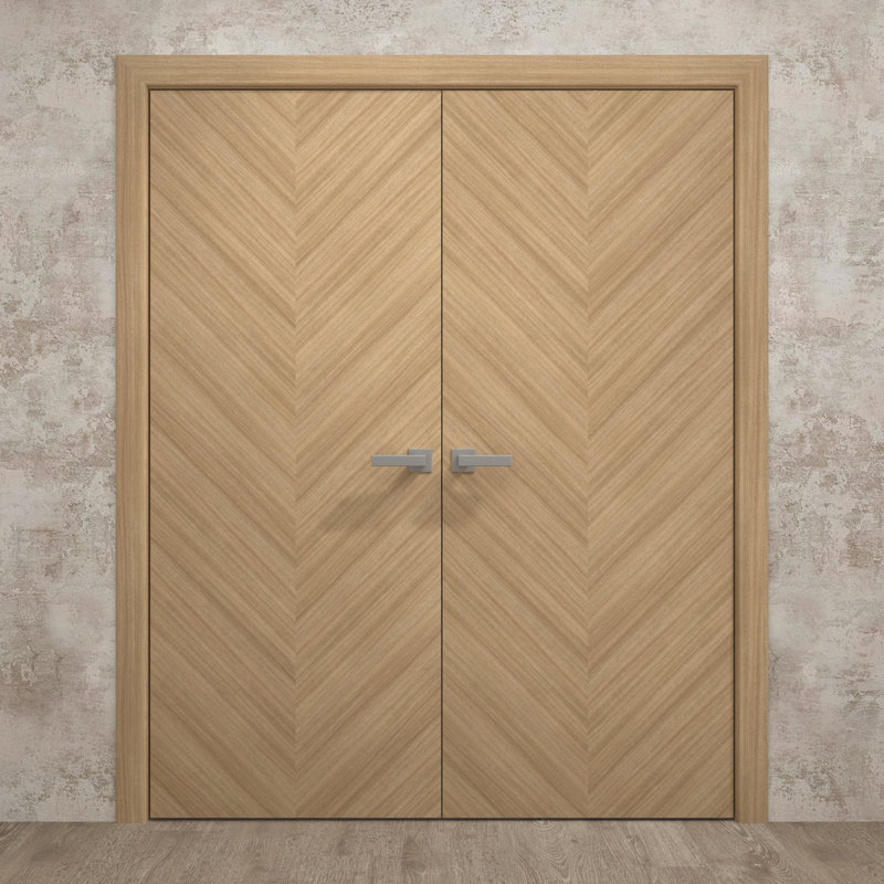 Portes doubles intérieures intérieures | Ego 5005 | Cadre de panneau intérieur en bois massif | Portes modernes pour placard