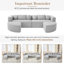 Canapé modulaire gris désossé de 114,9 po avec disposition personnalisable, modules incurvés uniques et revêtement à boucles douces - fonctionnalité combinée, design et sièges confortables