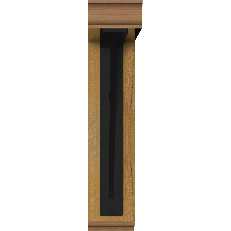 Triple support de fer Galveston, H 19 po x P 16 po, Cèdre rouge de l'Ouest l 4 po x T 2 po (sciage br