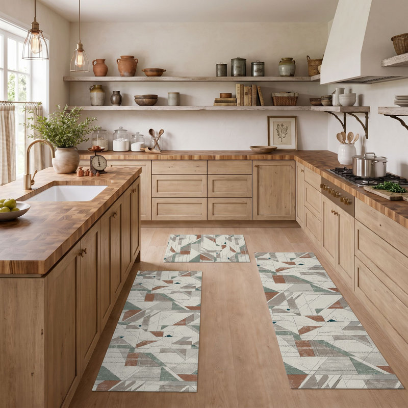 Tapis de cuisine géométriques antidérapants lavables