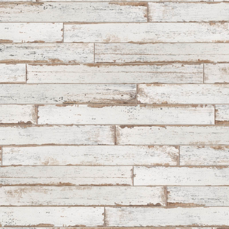 Retro 3" x 24" Porcelain Wood Look Wall & Floor Tile, White