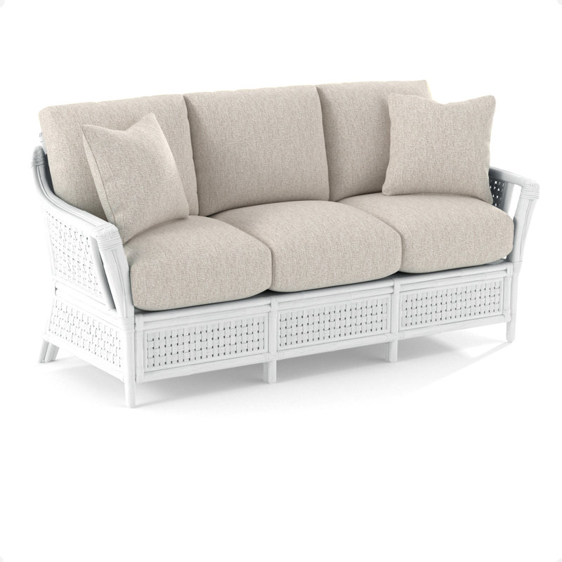 Boca Sofa, Frost White, Frond Blue
