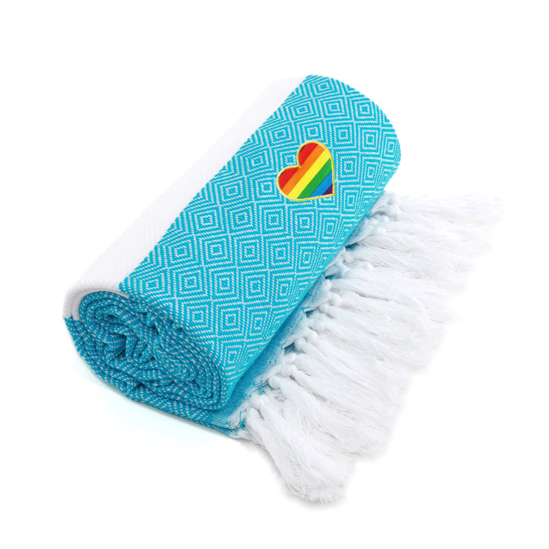 Serviette de plage turque en coton, Turquoise