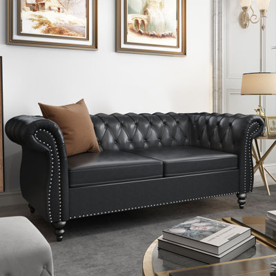 Oma 62" Rolled Arm Chesterfield Loveseat by Canora Grey