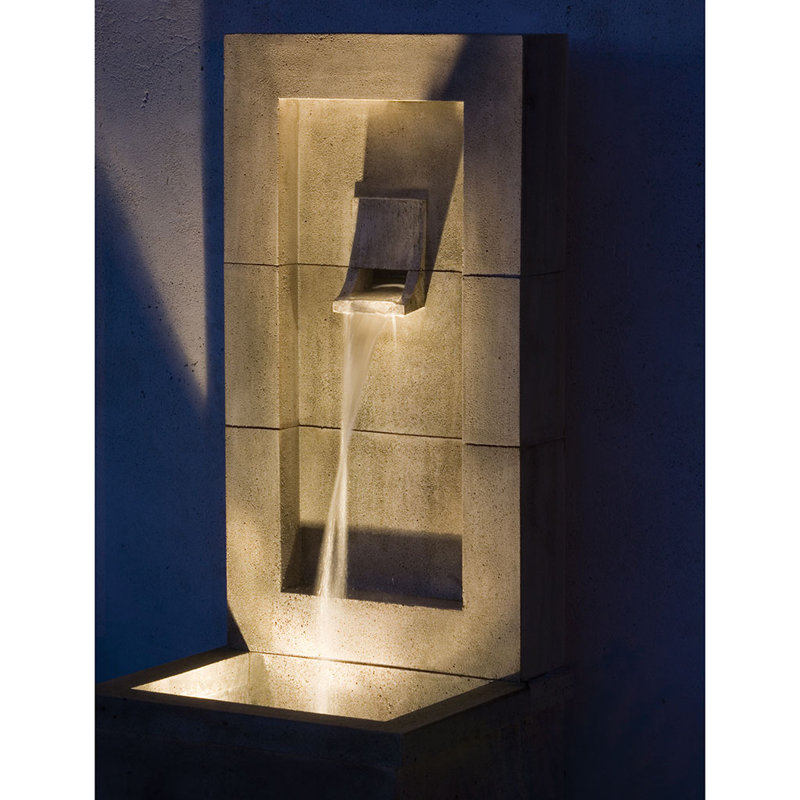 Moderne Column Fountain with Light, Natural