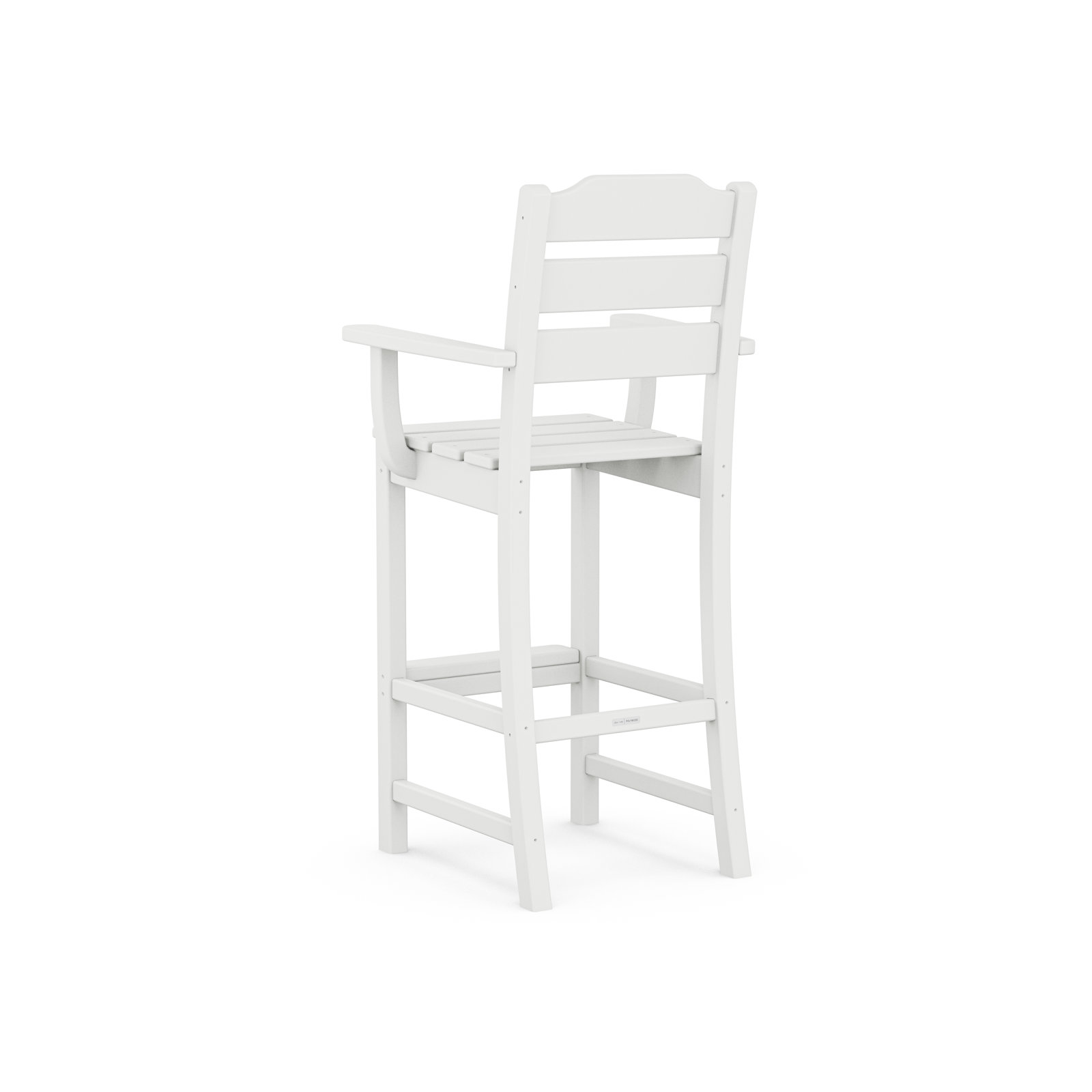 POLYWOOD® Lakeside Arm Patio Bar Stool, White