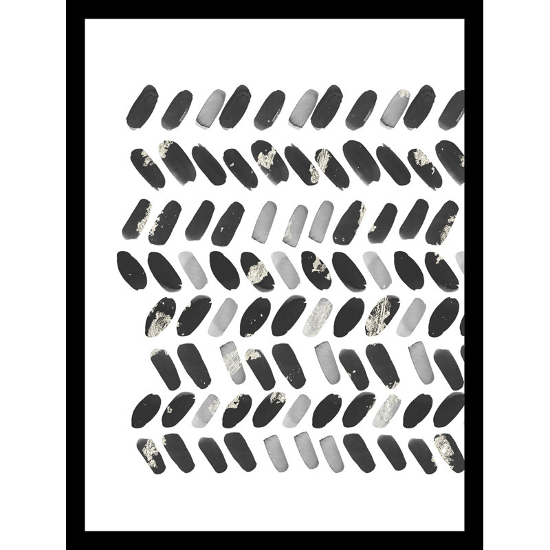 Ridge Chain Wide 1 - Picture Frame Painting Print on Canvas, 52" H x 42" W x 2" D, Black/Silver