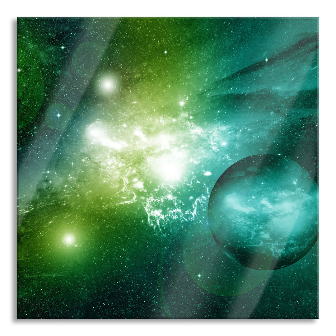 Ungerahmter Grafikdruck auf Glas "Stardust Gas Nebula Galaxy"