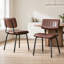 Ensemble de 2 chaises de salle à manger en cuir avec structure en métal