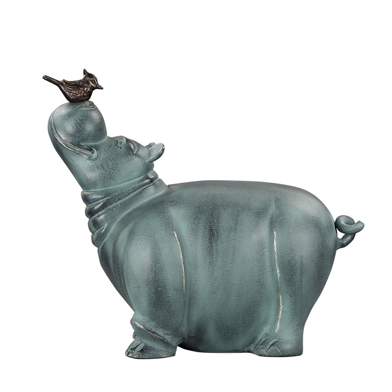 Hippo and Friend Garden Statue