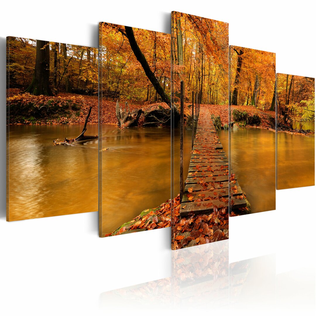 5-tlg. Leinwandbilder-Set - Grafikdruck „Redness of Autumn”