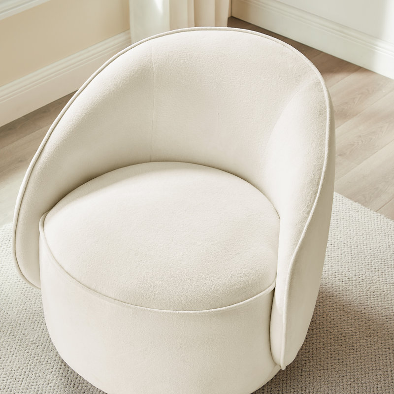 Fauteuil d'appoint pivotant avec accoudoirs inclinés de 29,33 po, Blanc