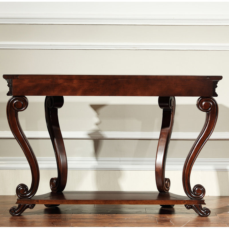 Classic Ornate Console Table with Scrollwork Cabriole Legs