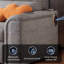 Canapé-lit extensible 97,64 po moderne en tissu de lin gris minimaliste pour petits espaces avec tiroirs de rangement, ports de chargement USB et haut-parleurs Bluetooth-131258189