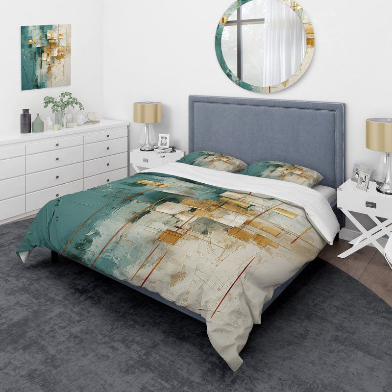 Ensemble de housse de couette abstraite California Sunshine, Housse de couette très grand et 2 très grandes t