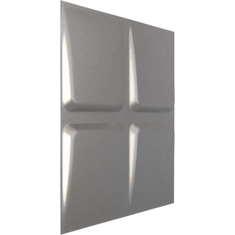 L 19 5/8 po x H 19 5/8 po Galveston Panneau mural décoratif EnduraWall 3D, acier foncé métallique (couvre 2,67 pieds carrés)