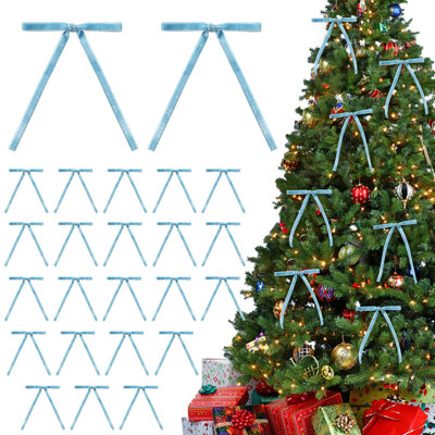 48 pièces en velours bourgogne en forme d'arbre de Noël avec des boucles d'arbre de Noël et des guirlandes