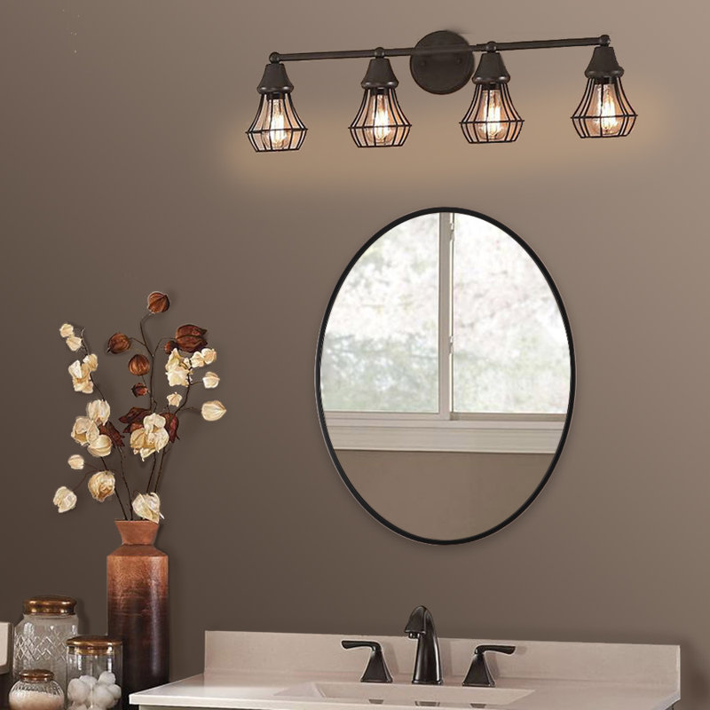 Bugarin Oval Mirror, 30.62" H x 40.62" W, Rubbed Black