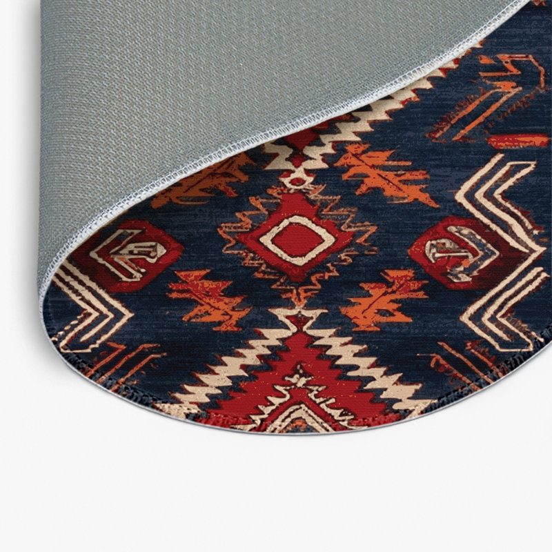 Tapis turc intérieur et extérieur noir, Rond 5 pi
