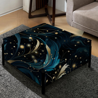 Cosmic Noir Moody Patterns - Grand repose-pieds carré abstrait