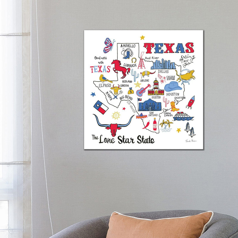 Texas by Farida Zaman - Wrapped Canvas Print, 66.04 cm H x 66.04 cm W x 3.175 cm D