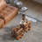 Simple modern solid wood glass coffee table-105116544