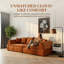 Canapé modulaire Cloud - Canapé incurvé avec repose-pieds et siège moelleux profond, sans assemblage, orange vif-457923182