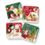 Ensemble de 4 assiettes de Noël rétro en forme de père Noël - ensemble de 4 assiettes en céramique de Noël assorties avec art du père Noël, renne et bonhomme de neige, vaisselle festive d'inspiration rétro